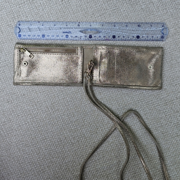 Real Leather Throughout Metallic Simple Crossbody for cards and essentials. - Picture 8 of 10